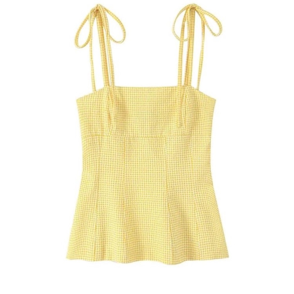 Zara yellow tie strap top